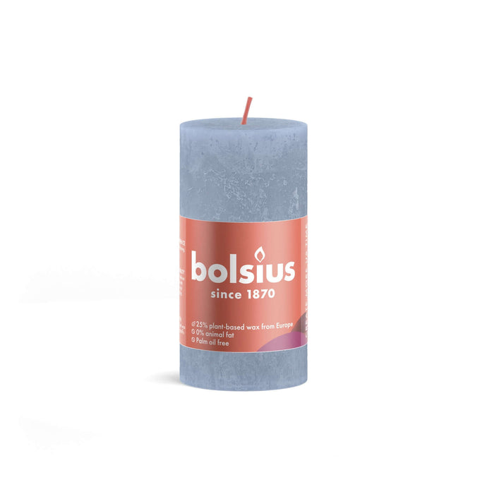Kaarsen rustiek 100/50 Sky Blue 8st