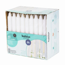 Afbeelding in Gallery-weergave laden, Bolsius dinerkaarsen wit (45 stuks)
