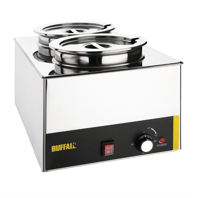 Buffalo bain marie met 2 ronde potten