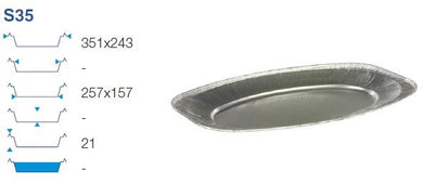 Aluminium plateau 35 cm 1 st. (S35)