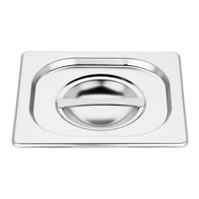 Afbeelding in Gallery-weergave laden, Vogue roestvrijstalen gastronormbakken set met deksels 1/6 (set van 4)