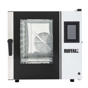 Buffalo Vrijstaande Smart Touchscreen Combi Oven 7 x GN 1/1 Met Installatie Kit En Afzuigkap