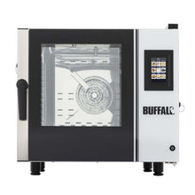 Afbeelding in Gallery-weergave laden, Buffalo Vrijstaande Slimme Touchscreen Compacte Combi Oven 6 x GN 1/1 Met Installatiekit En Afzuigka