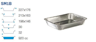 Aluminiumbakje 1-vaks 930cc 100 st. R879G