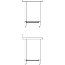 Afbeelding in Gallery-weergave laden, Vogue RVS werktafel met achteropstand 90x60x60cm