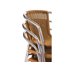 Afbeelding in Gallery-weergave laden, Bolero aluminium en polyrotan stoel naturel (4 stuks)