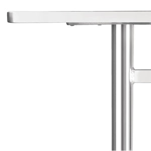 Bolero rechthoekige RVS tafel met dubbele tafelpoot 120cm