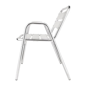 Bolero stapelbare aluminium stoelen (4 stuks)