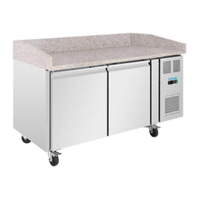 Afbeelding in Gallery-weergave laden, Polar U-Series Dubbele Deur Pizza Werkbank met Granieten Blad 428Ltr