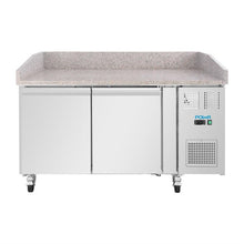 Afbeelding in Gallery-weergave laden, Polar U-Series Dubbele Deur Pizza Werkbank met Granieten Blad 428Ltr