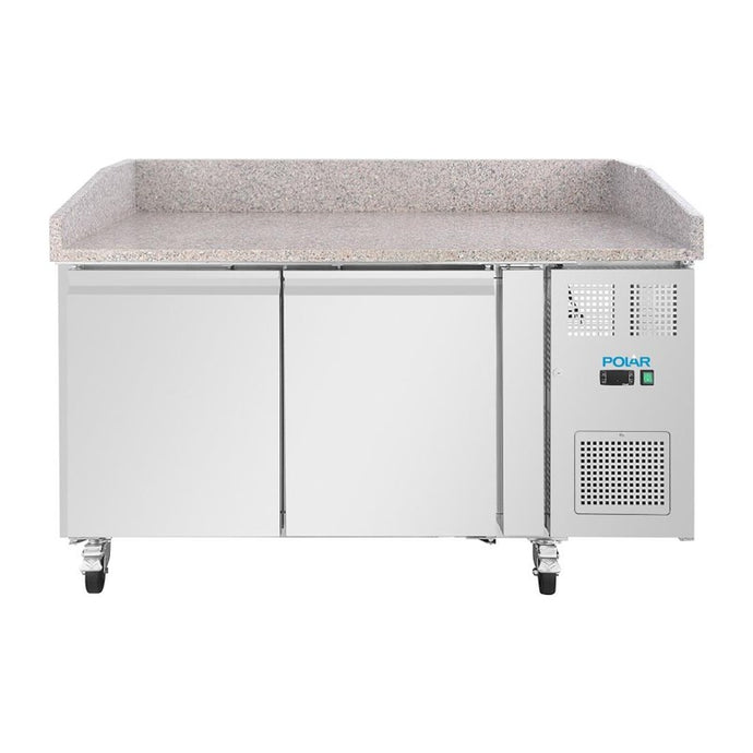 Polar U-Series Dubbele Deur Pizza Werkbank met Granieten Blad 428Ltr