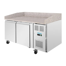 Afbeelding in Gallery-weergave laden, Polar U-Series Dubbele Deur Pizza Werkbank met Granieten Blad 428Ltr