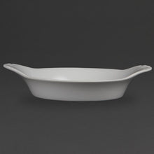 Afbeelding in Gallery-weergave laden, Olympia Whiteware ronde gratineerschalen met handvatten 22cm (6 stuks)