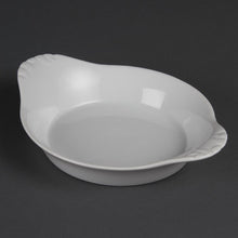 Afbeelding in Gallery-weergave laden, Olympia Whiteware ronde gratineerschalen met handvatten 22cm (6 stuks)