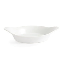 Afbeelding in Gallery-weergave laden, Olympia Whiteware ronde gratineerschalen met handvatten 22cm (6 stuks)