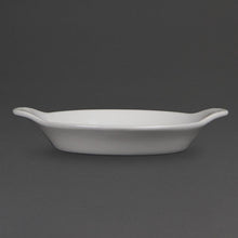 Afbeelding in Gallery-weergave laden, Olympia Whiteware ronde gratineerschalen met handvatten 17x14cm (6 stuks)