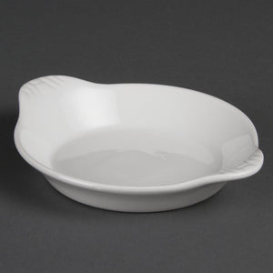 Olympia Whiteware ronde gratineerschalen met handvatten 17x14cm (6 stuks)