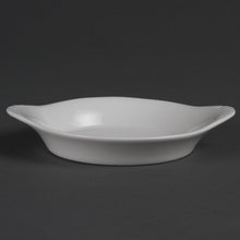 Afbeelding in Gallery-weergave laden, Olympia Whiteware ronde gratineerschalen met handvatten 13cm (6 stuks)