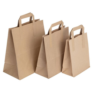 Draagtas bruine kraft 32+22x24 200st